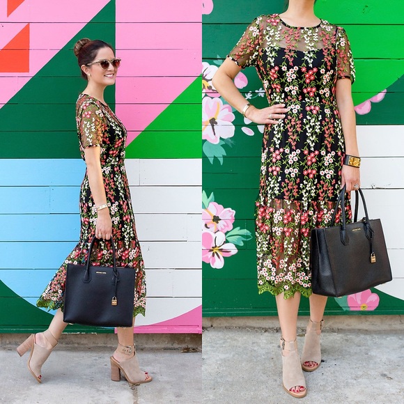 Donna Morgan | Mesh Floral Dress - Picture 5 of 5